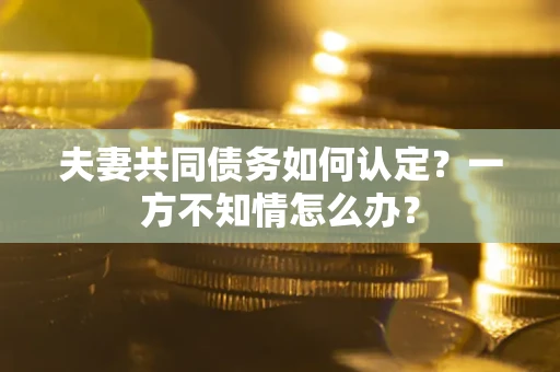 北京夫妻共同债务如何认定？一方不知情怎么办？