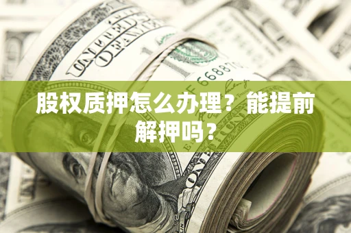 北京股权质押怎么办理？能提前解押吗？
